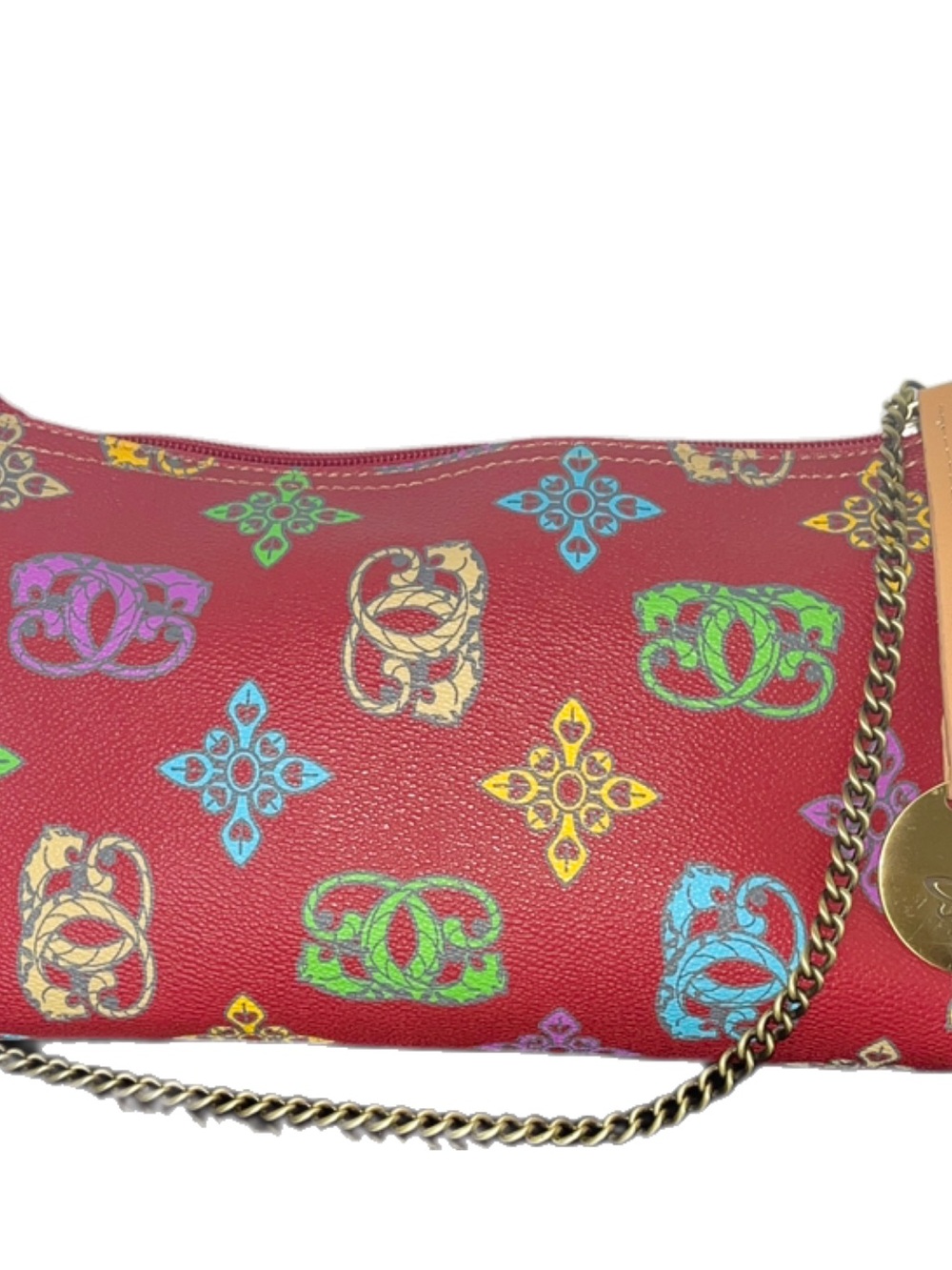 Sharif 2 Pcs. Red Patterned Tote and Mini Bag Set - Picture 4 of 5